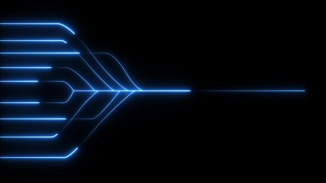 Abstract streak lines light . 4K Technology data transferring with glowing neon lines of the 4k animation.