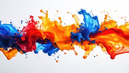 Colorful paint splash against white