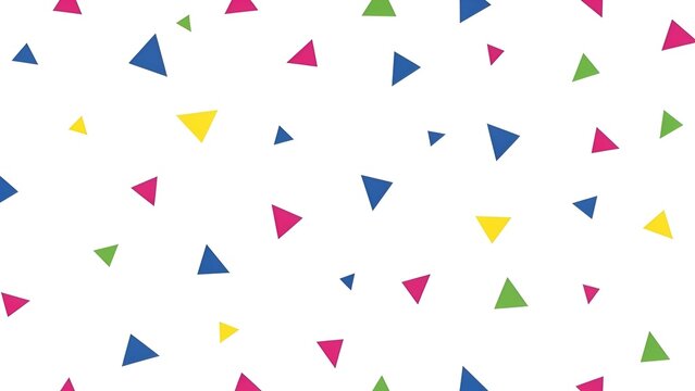 Vibrant confetti background featuring colorful triangles scattered on white surface