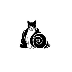 Snail Cat Illustration