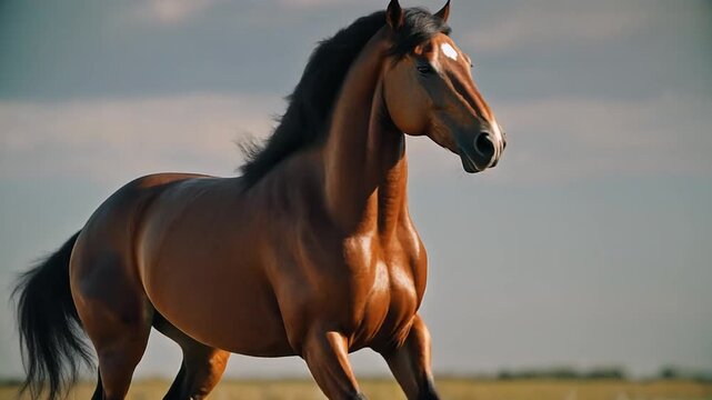 a powerful horse rearing on its hind legs