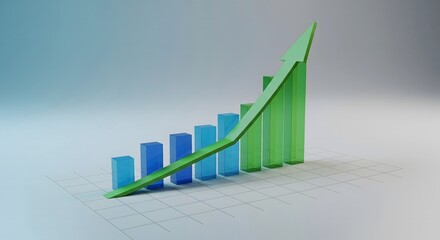 Business graph with arrow on top