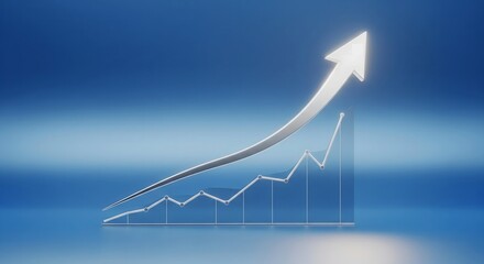 Business graph with arrow on top