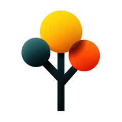 Decision tree icon showcasing branching paths in flat design digital environment