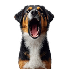 Aggressive dog growling on isolated animal photography captivating viewpoint