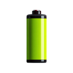 Electric vehicle battery icon design digital art flat style green background