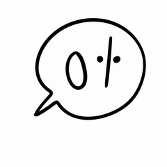 cartoon percentage sign on a white background