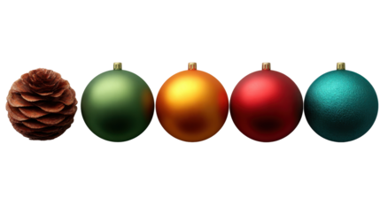 Festive christmas decorations realistic ornaments holiday spirit close-up bright colors