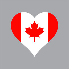 canada logo Heart Shaped World flag Nation vector design