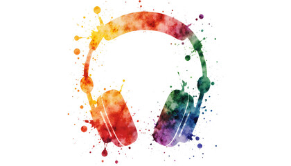 water splash headphones on transparent background