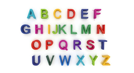 Fototapeta premium Colorful Alphabet Letters on White Background