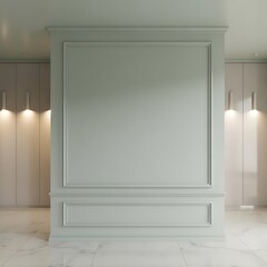 Fototapeta premium Interior of simple modern room with gray walls and patterned floor provides clean canvas for architectural visualization offering contemporary perspective on space design