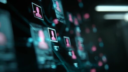 Digital network with user profiles, data connections and social network - Powered by Adobe