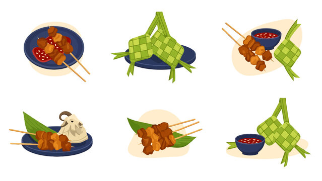 Delicious Grilled Meat Skewers Traditional Rice Cakes for Festive Meals