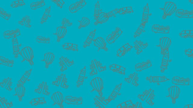 Aqua blue background with vintage microphones pattern great for music events, podcasts, sound studios, and retrothemed designs. Smooth and elegant design.