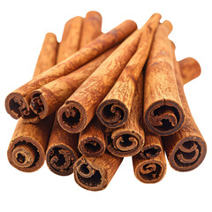 Cinnamon sticks bundle, layered and rolled brown texture against black