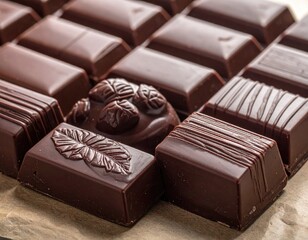 Rectangular & rounded dark chocolates