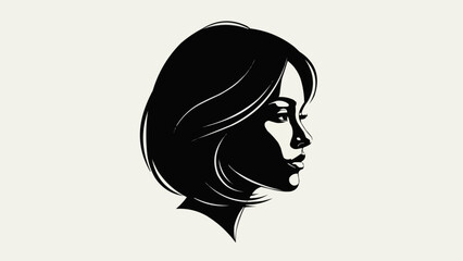 Minimalist black and white silhouette of a womans face.