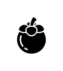 Glyph Style Simple Mangosteen Tropical Fruit Healthy Food Icon