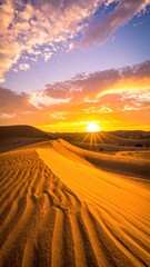 Sandy dunes bask in sunrise brilliance