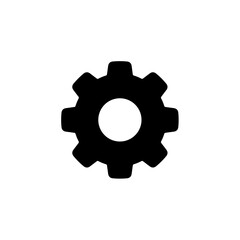 Simple Silhouette Cogwheel Mechanical Gear Shape Engineering Industry Icon