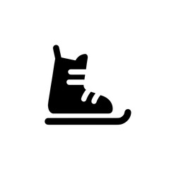 Simple Flat Ice Skate Outline Glyph Style for Winter Season
