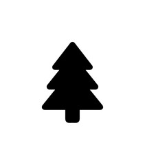 Simple Minimalist Tree Silhouette Shape Icon Isolated on White Background