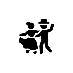 Simple Silhouette Tango Dance Couple Ballroom Illustration Graphic Element