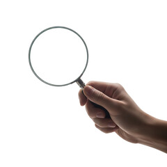 hand holding magnifying glass