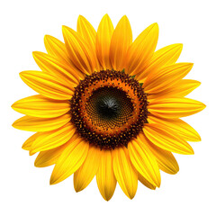 Fototapeta premium Vibrant sunflower with layered petals, contrasting colors, and dark center