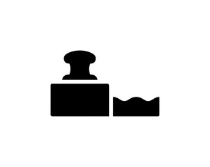 Glyph Style Black Ink Stamp Pad Rubber Stamper Office Icon