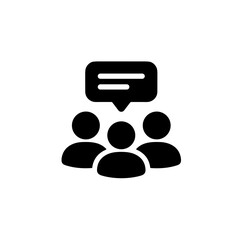 Simple Flat Design Group Discussion Bubble Message Community Icon