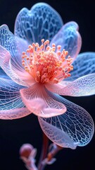 Ethereal translucent flower, soft glow