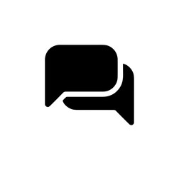 Simple Flat Black Dialogue Speech Bubble Communication Symbol Graphic Element