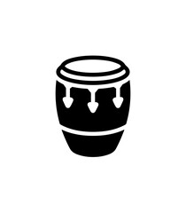 Minimalist Outline Conga Drum Percussion Musical Instrument Icon Design