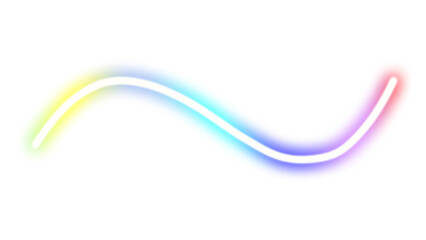 Naklejka premium Abstract colorful glowing light wavy line isolated on a transparent background 