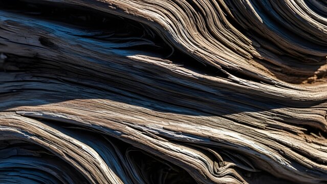 Close-up of weathered driftwood texture abstract natural patterns suitable for backgrounds and desig