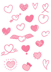 Clipart heart or love shape icon set