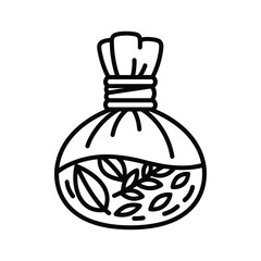 Herbal Compress Spa Treatment Line Icon