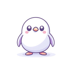Obraz premium Adorable cartoon penguin with big eyes and a happy expression isolated on transparent background