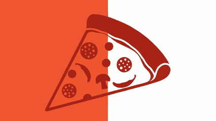 Happy smiling pizza slice character vector illustration.