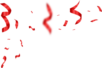 Falling Red Swirl Confetti