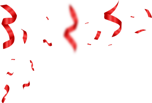 Falling Red Swirl Confetti