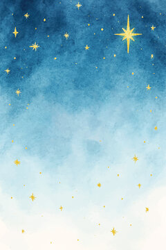 watercolor holy night sky background