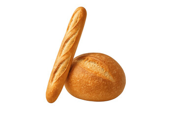 French baguette and artisan bread loaf for a traditional bakery concept, representing fresh baked food and daily carbs