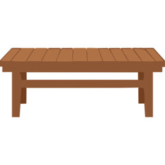 Wooden Picnic Table With Brown Slats And Legs Simple Outdoor Furniture Design Isolated On Black Background