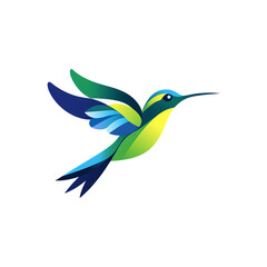 Obraz premium Vibrant abstract hummingbird with colorful wings in mid flight isolated on transparent background