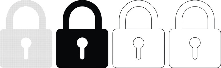 Security lock vector illustration on transparent background padlock safety privacy protection secure confidential personal data cyber security