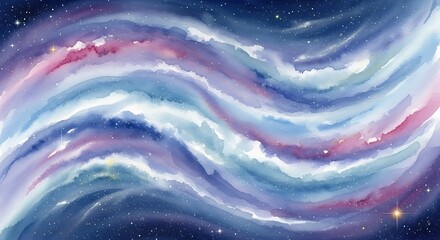 Vibrant Swirling Nebula with Stars in Deep Space.