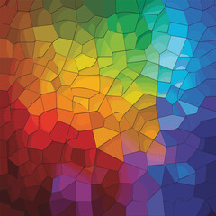Abstract mosaic pattern with rainbow gradient vector
